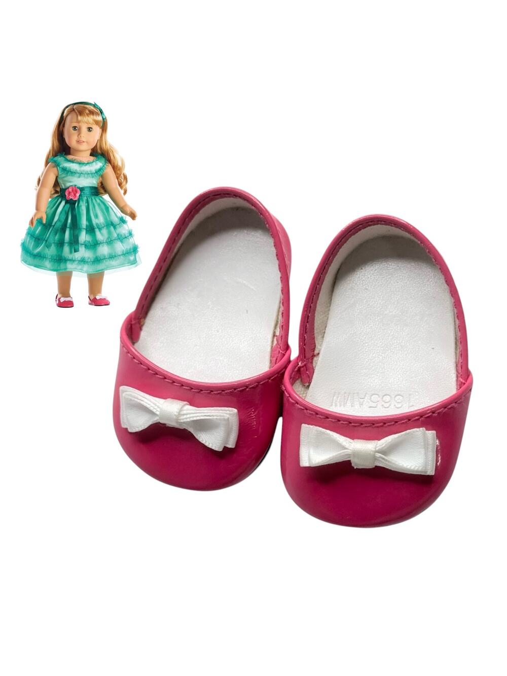 American Girl MaryEllen Shoes Bows Pink Birthday Dress Accessories Doll Slip Ons